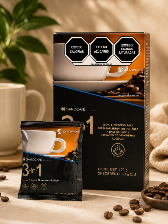Taza de Café 3 en 1 cremoso con extracto de Ganoderma Lucidum de Café Revitalizante